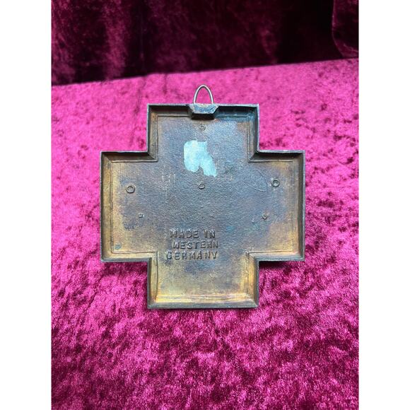 Vintage Religio Wall Decor Metal Holy Water Font Crown Of Thorns West Germany - Picture 13 of 13